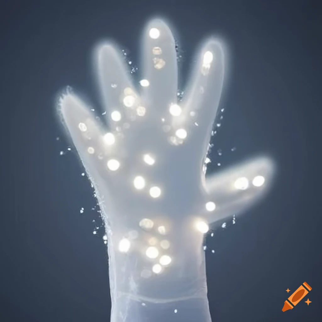 glittering white sequin glove