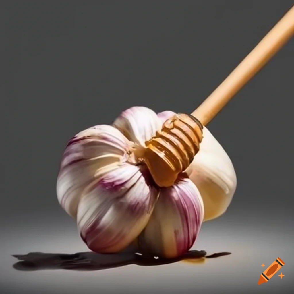 Jar of homemade garlic honey