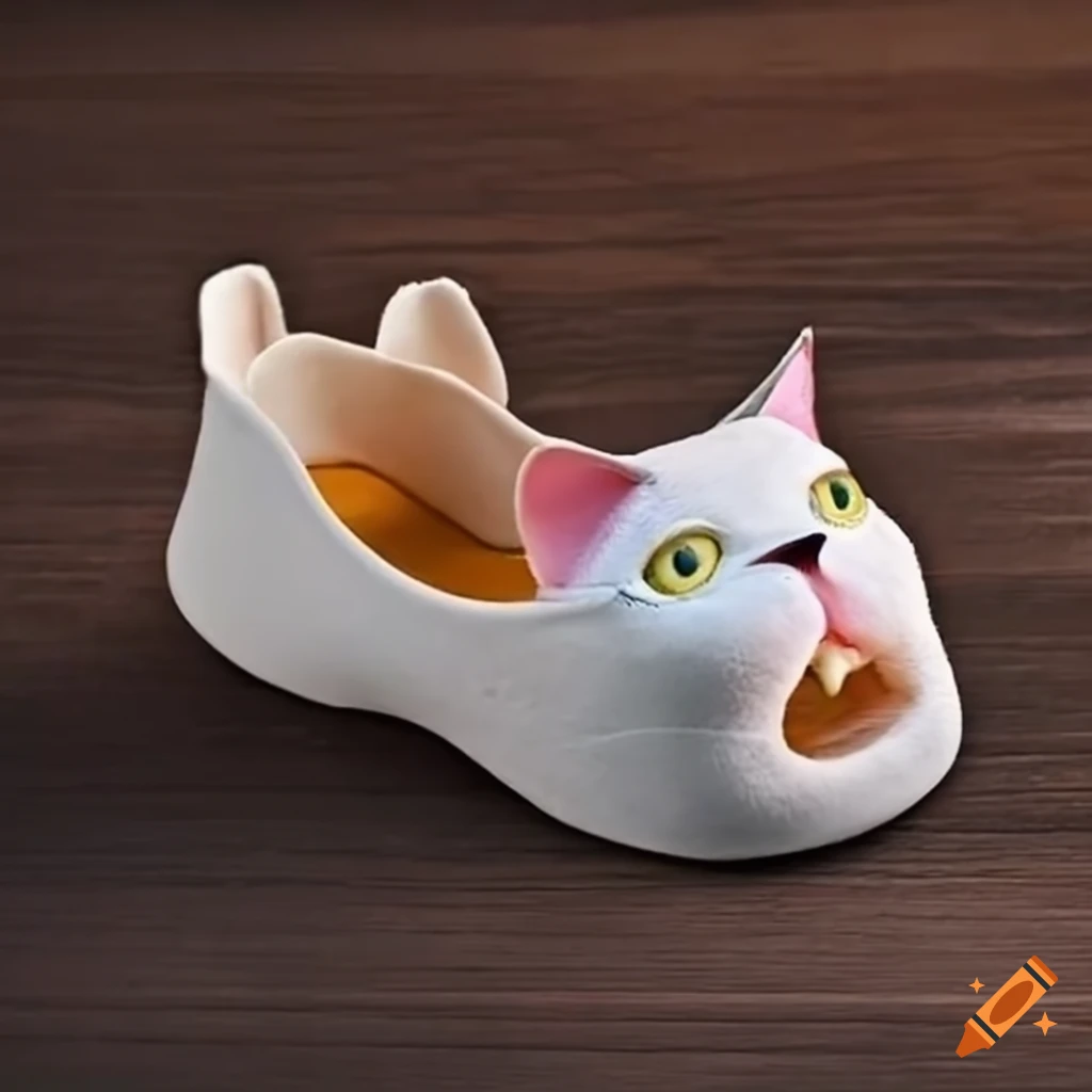 Funny catshaped shoe with teeth on Craiyon