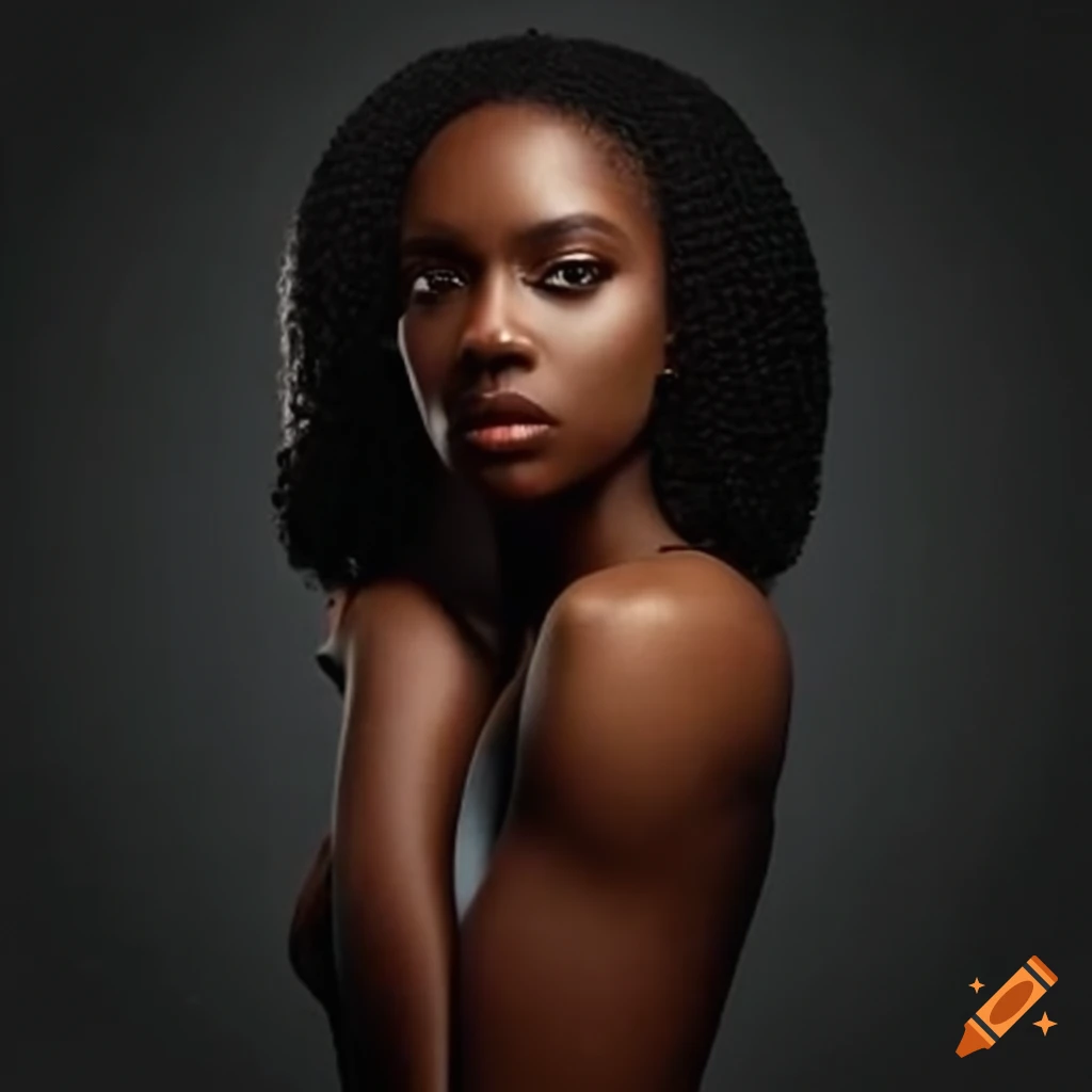 Portrait of a beautiful black woman on Craiyon
