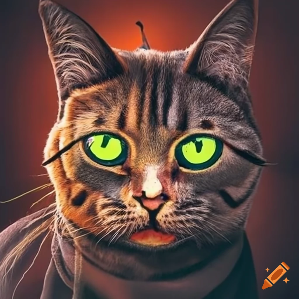 Halloween cat photo on craiyon