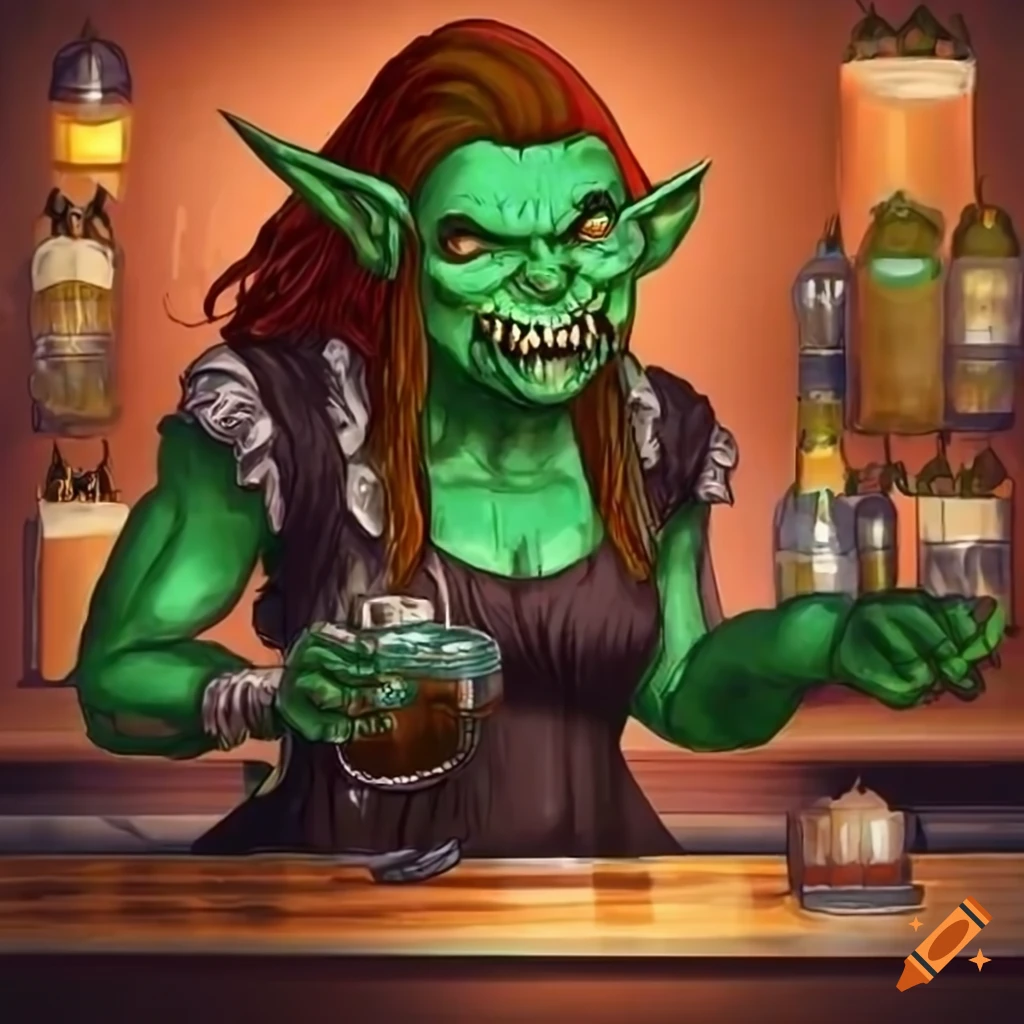 Portrait Of A Strong Female Orc Bartender On Craiyon portrait-of-a-strong-female-orc-bartender-on-craiyon