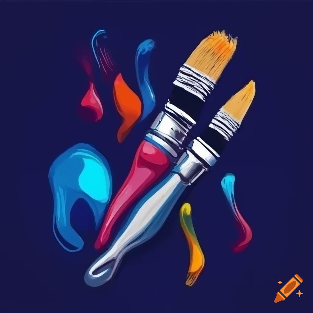 Vector illustration of paintbrush and paint on Craiyon