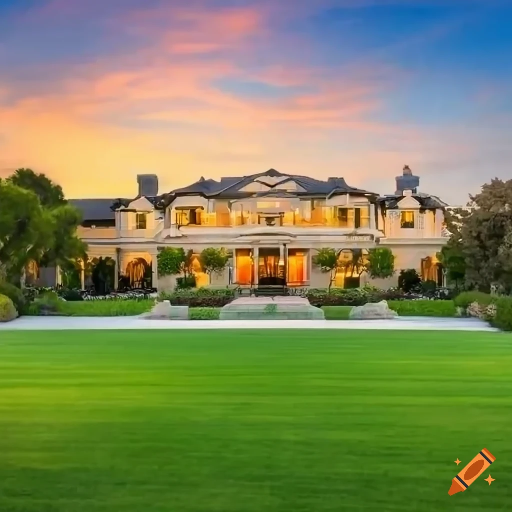 Beautiful california mansion surrounded by cherry blossoms on Craiyon