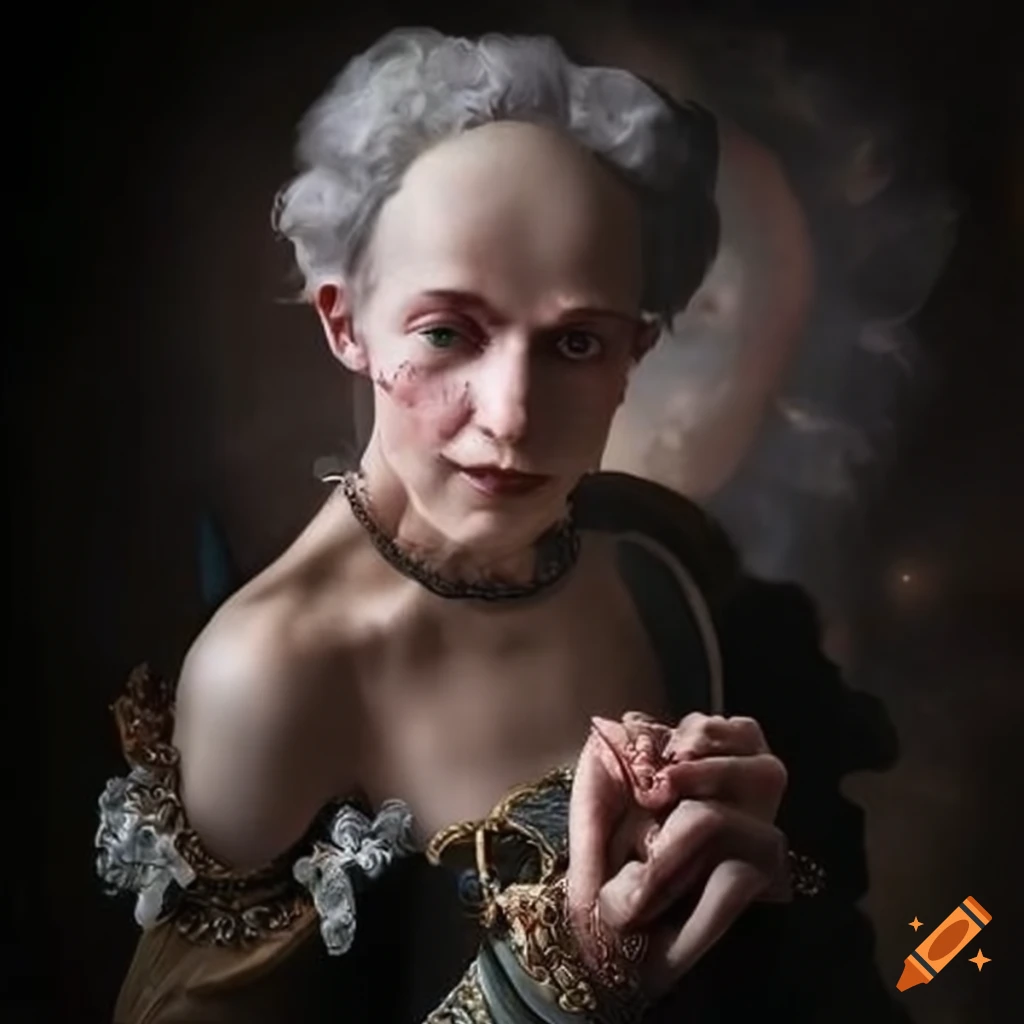 Rococo art depicting a madman