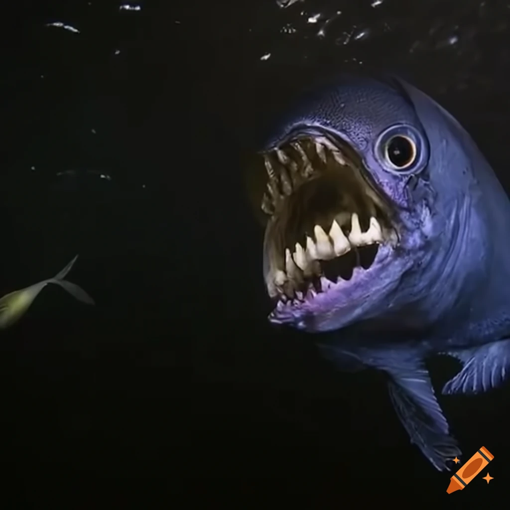 Horrifying image of an angler fish in the ocean on Craiyon