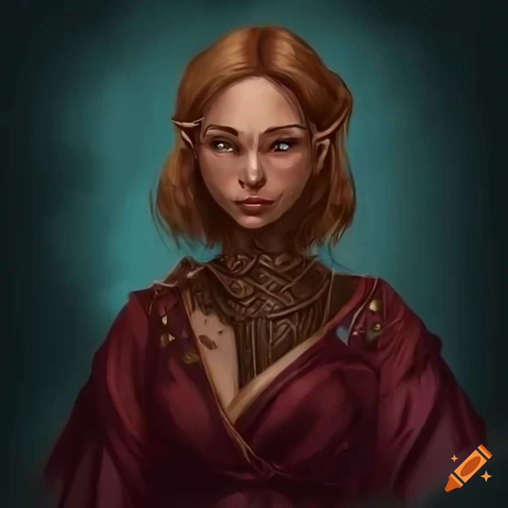 Fantasy character with robes and a smile on Craiyon