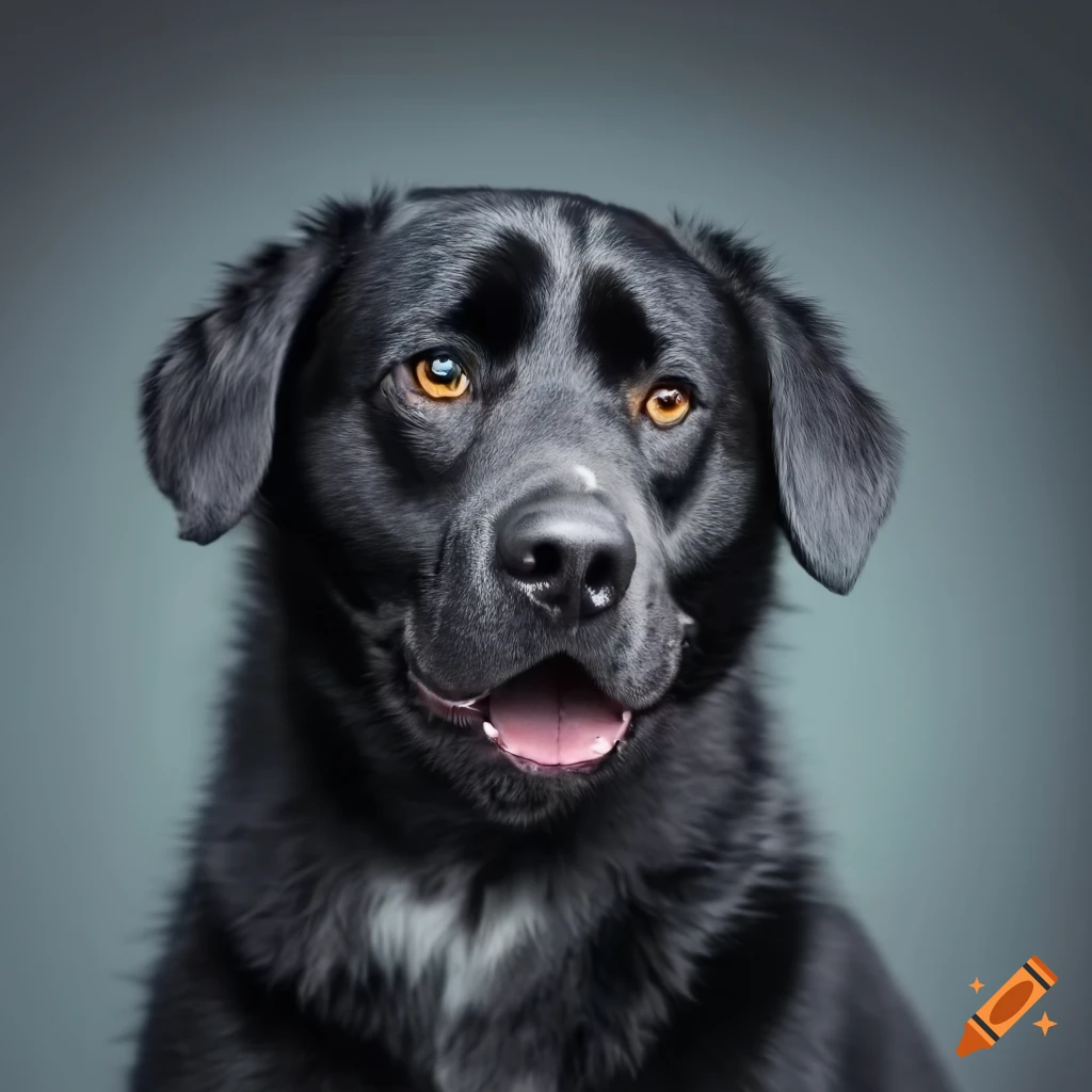 portrait of four different dog breeds
