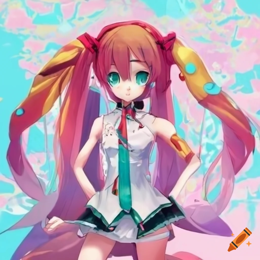Fusion of hatsune miku and teto in vocaloid style on Craiyon