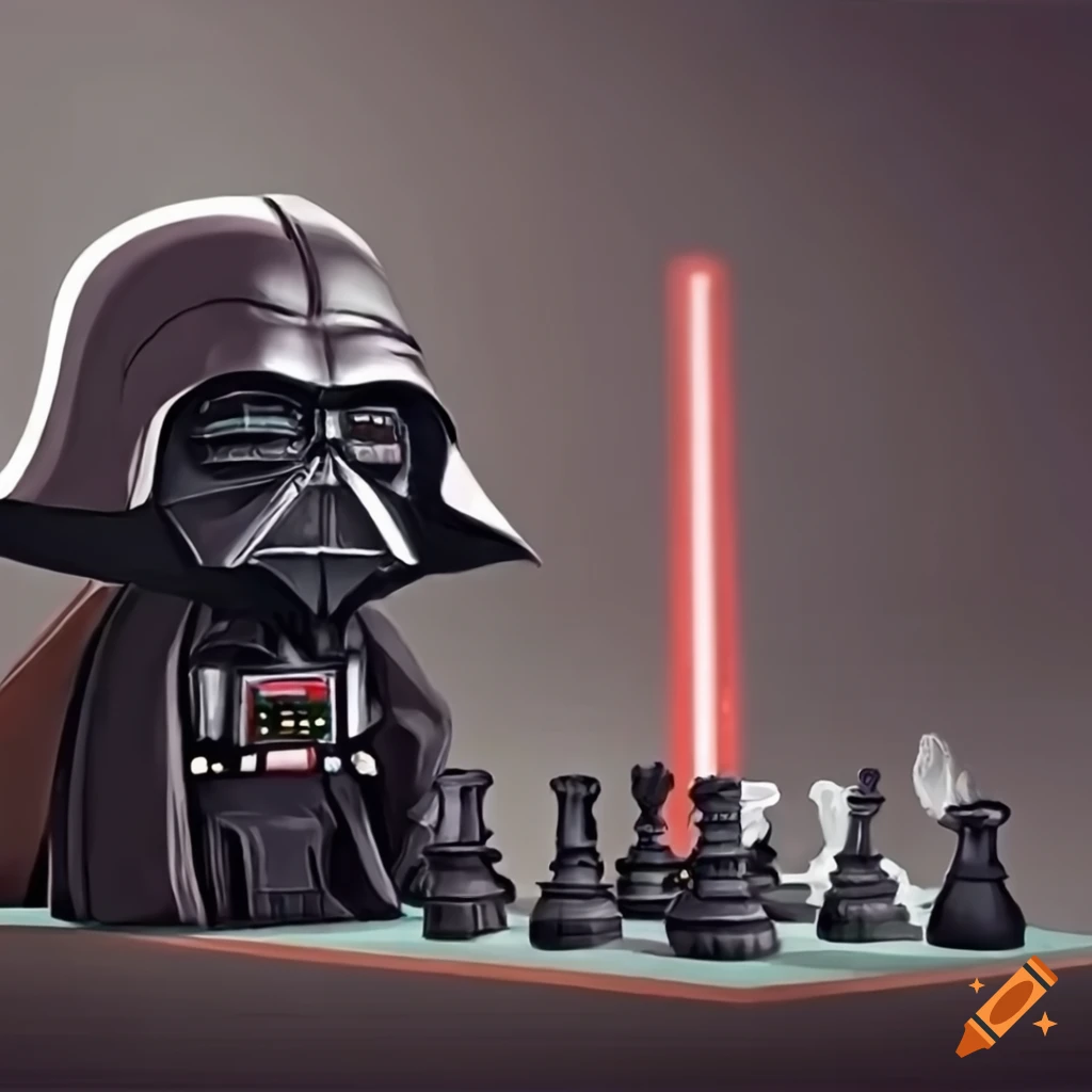 Darth vader and yoda playing chess on Craiyon