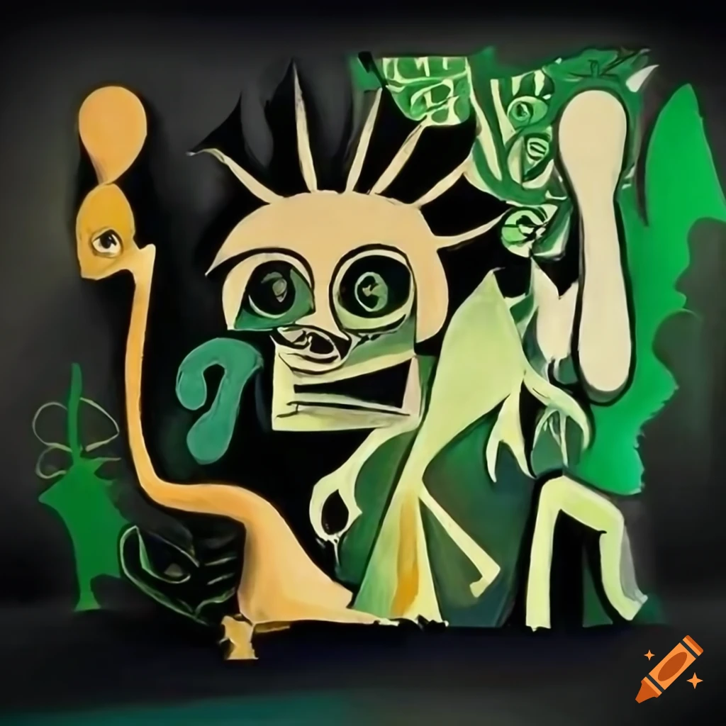 black and green painting by Picasso