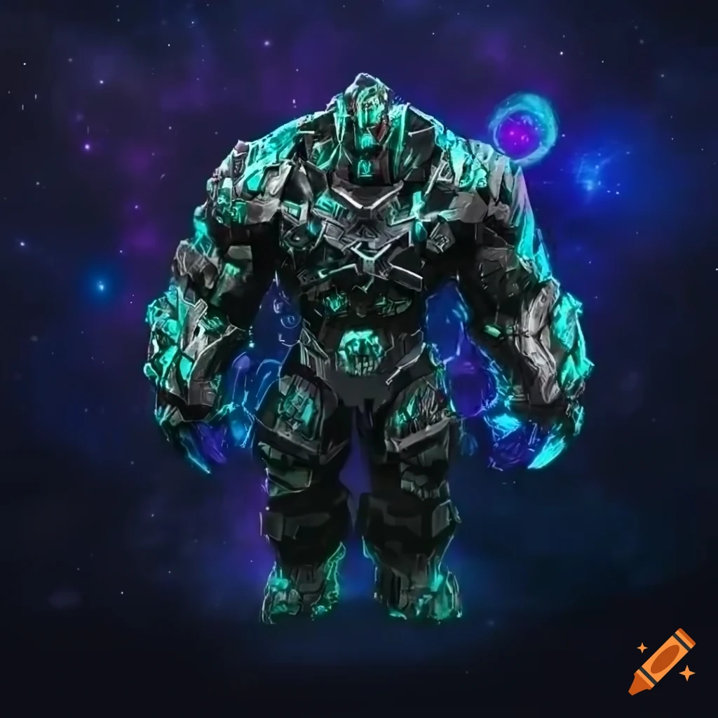 Image of a cosmic stone golem on craiyon