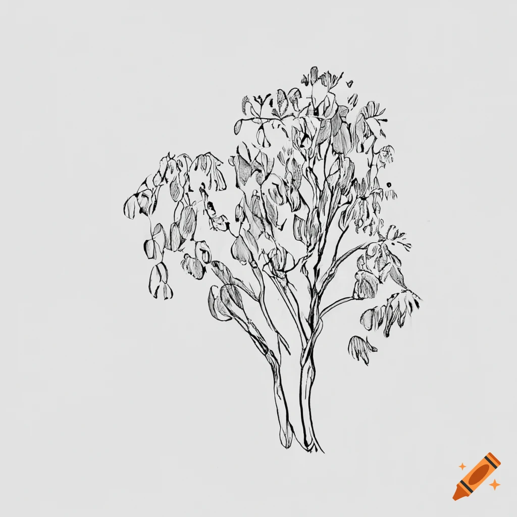 Print design illustration asian bonsai tree outline 14636771 Vector Art at  Vecteezy