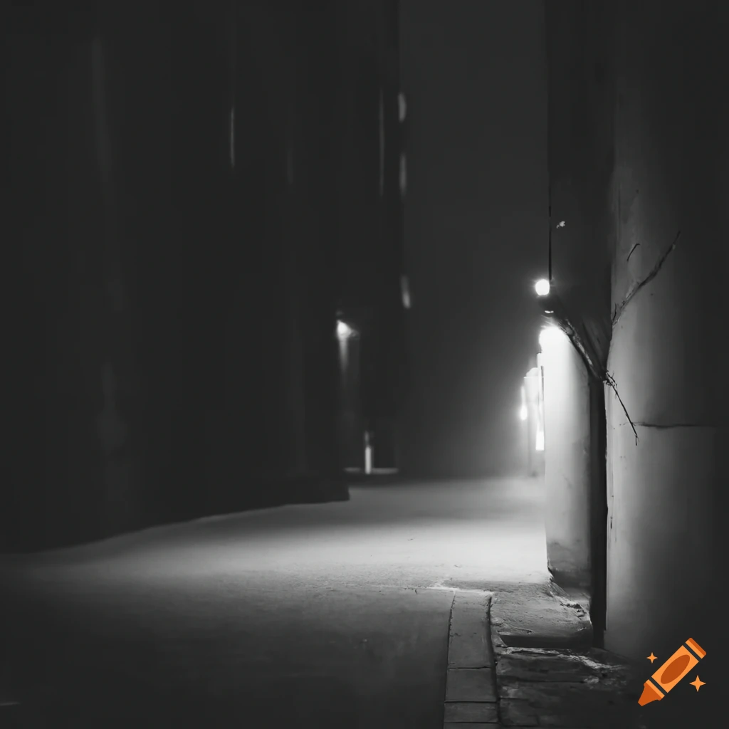 minimalist photo of a streetlamp in an alley