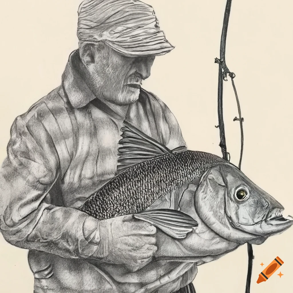 Book cover illustration of fishing theme on Craiyon