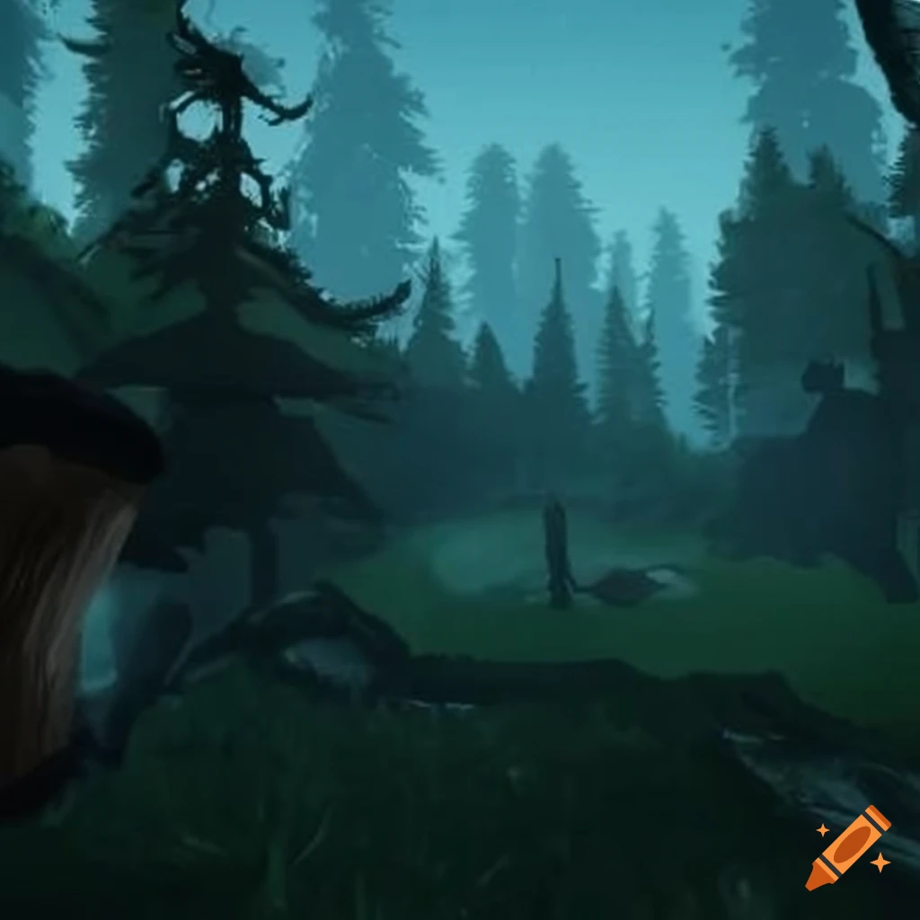 Landscape artwork from a video game on Craiyon