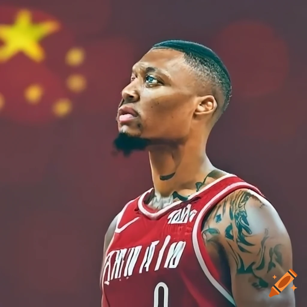 Damian Lillard Wearing A China Flag damian-lillard-wearing-a-china-flag