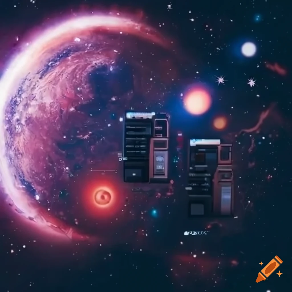 Akai mpc in outer space on Craiyon