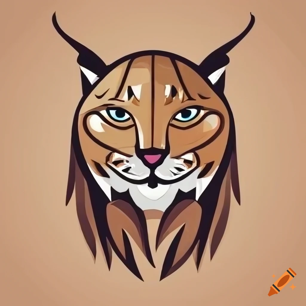Smiling lynx logo design on Craiyon