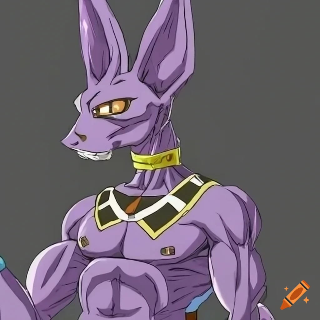 Beerus, the muscular and attractive cat-like character from Dragon Ball Z