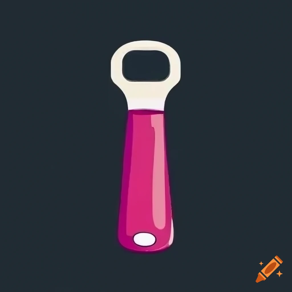 Cartoon bottle opener on black background