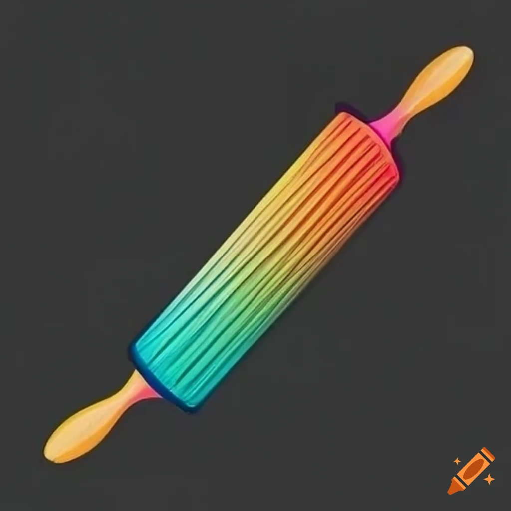 black background with a rolling pin