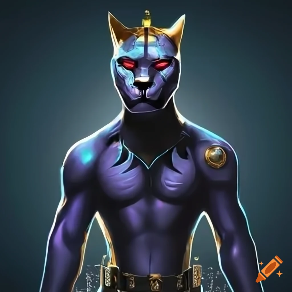 crypto panther with crown and coin symbols