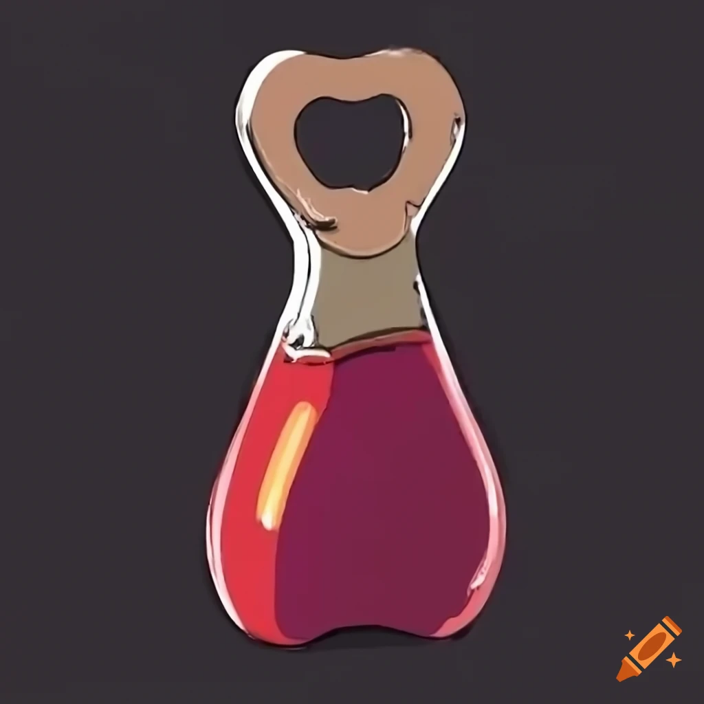 Cartoon bottle opener on black background on Craiyon
