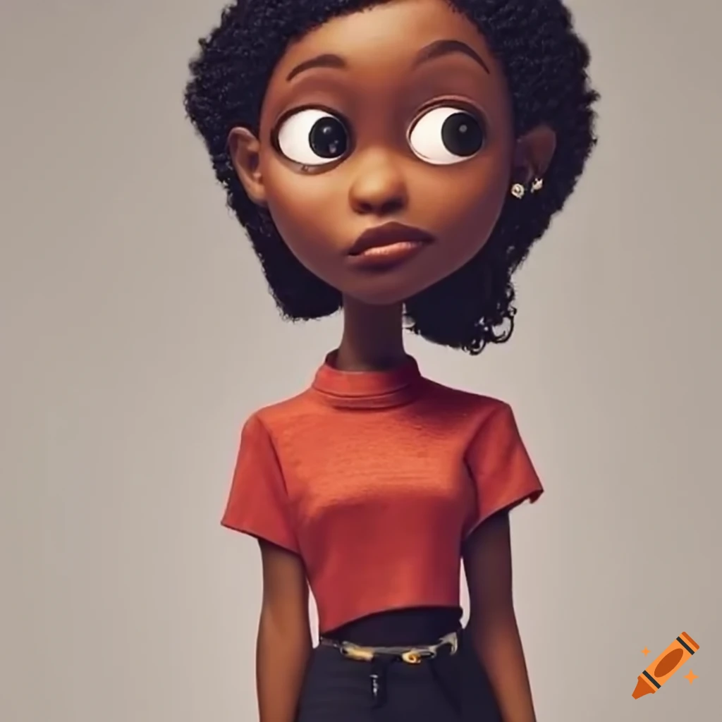 Cartoon Character With Medium Black Hair Brown Eyes And Gold Earrings On Craiyon 8382