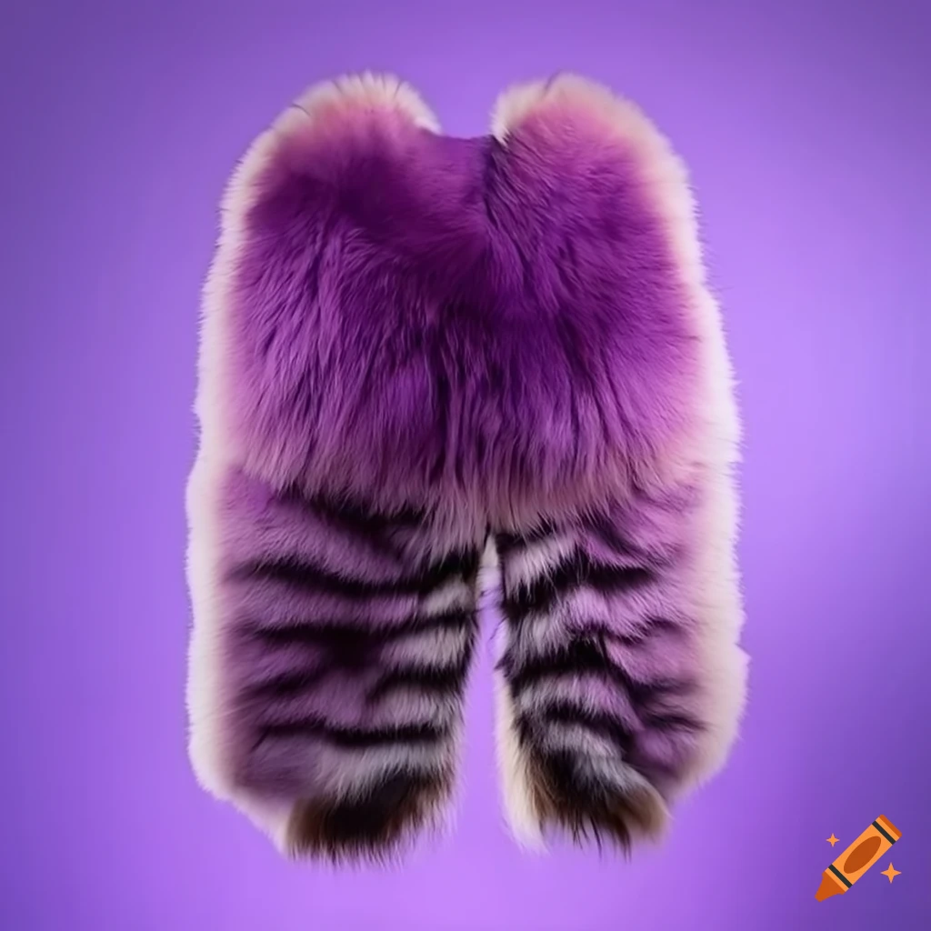 Stylish purple zebra print fur snow bib