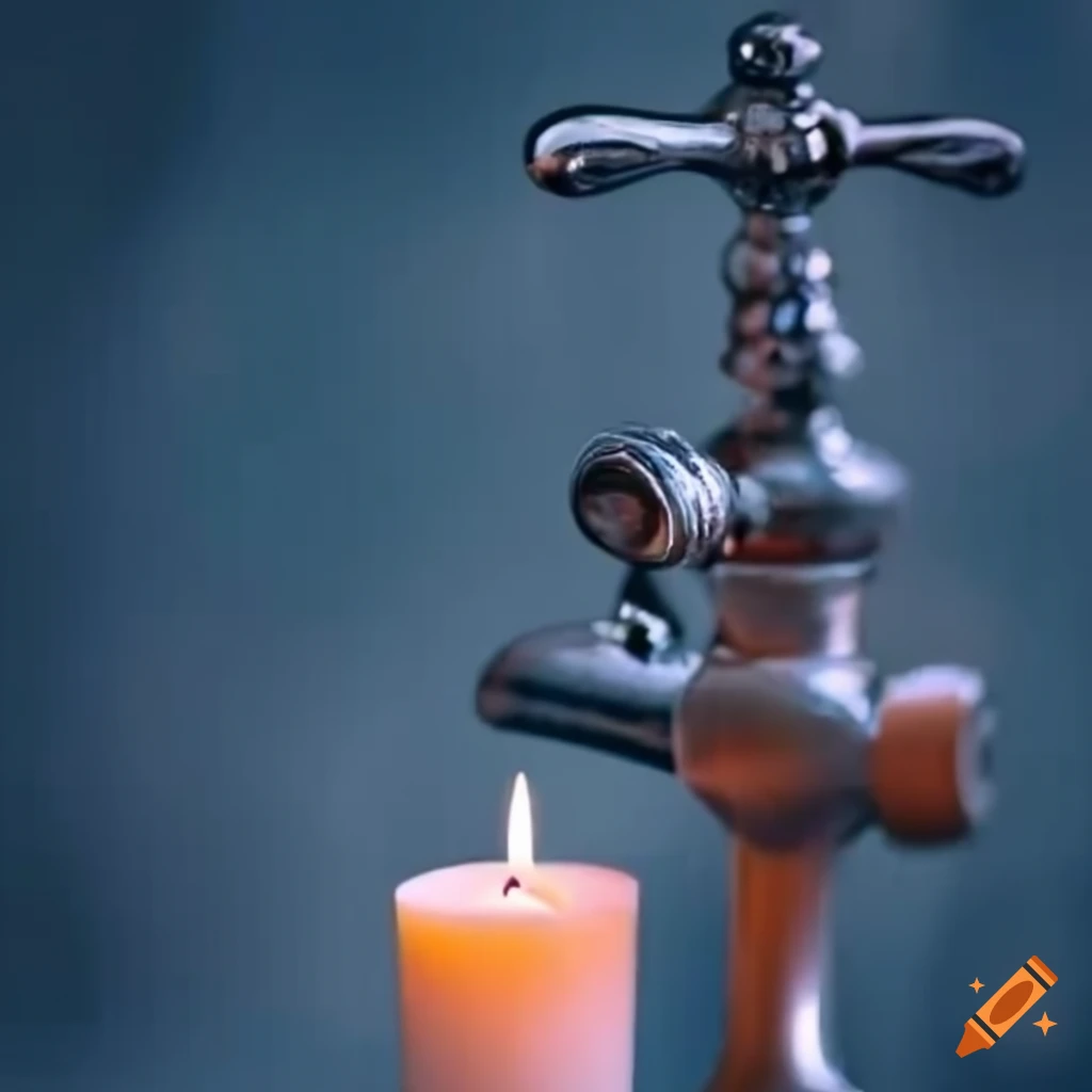 Candle used as a heat source for boiling water in the washroom on Craiyon