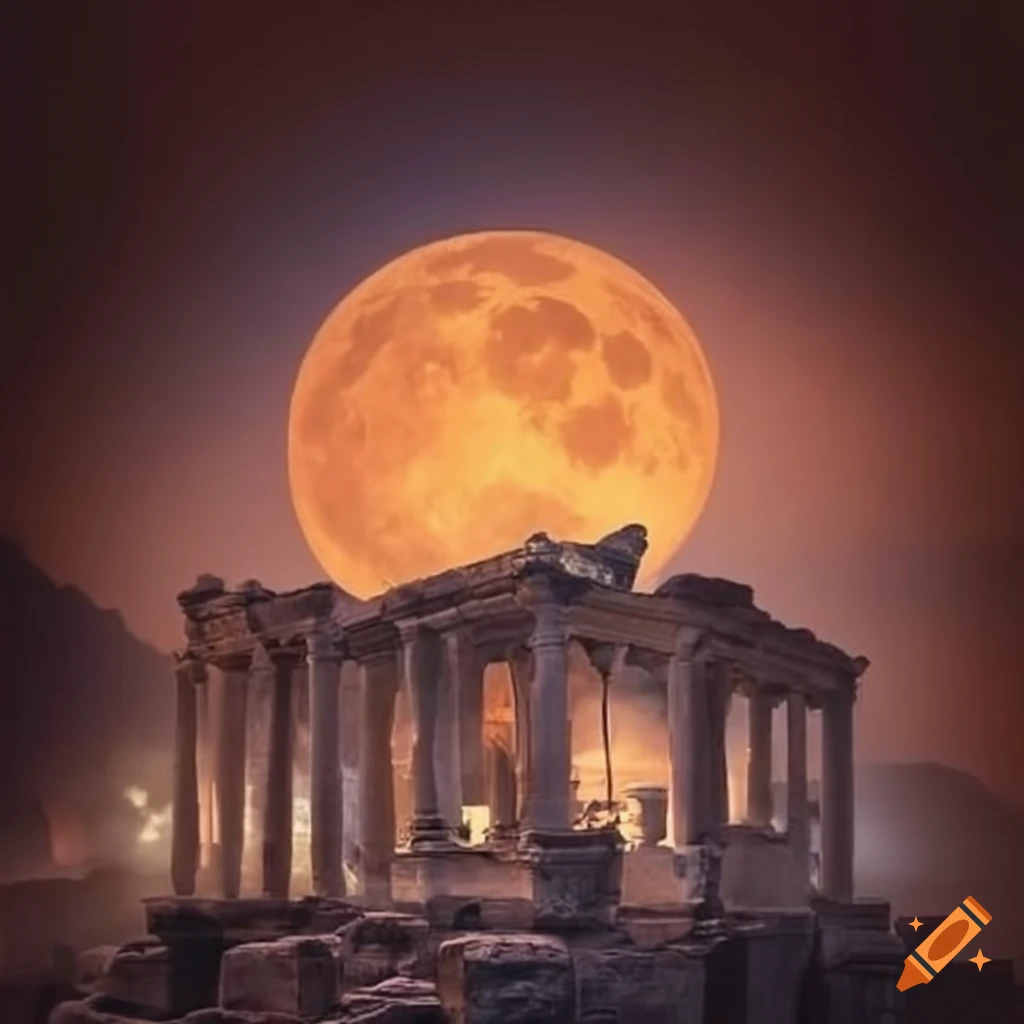 Night view of the temple of artemis at ephesus