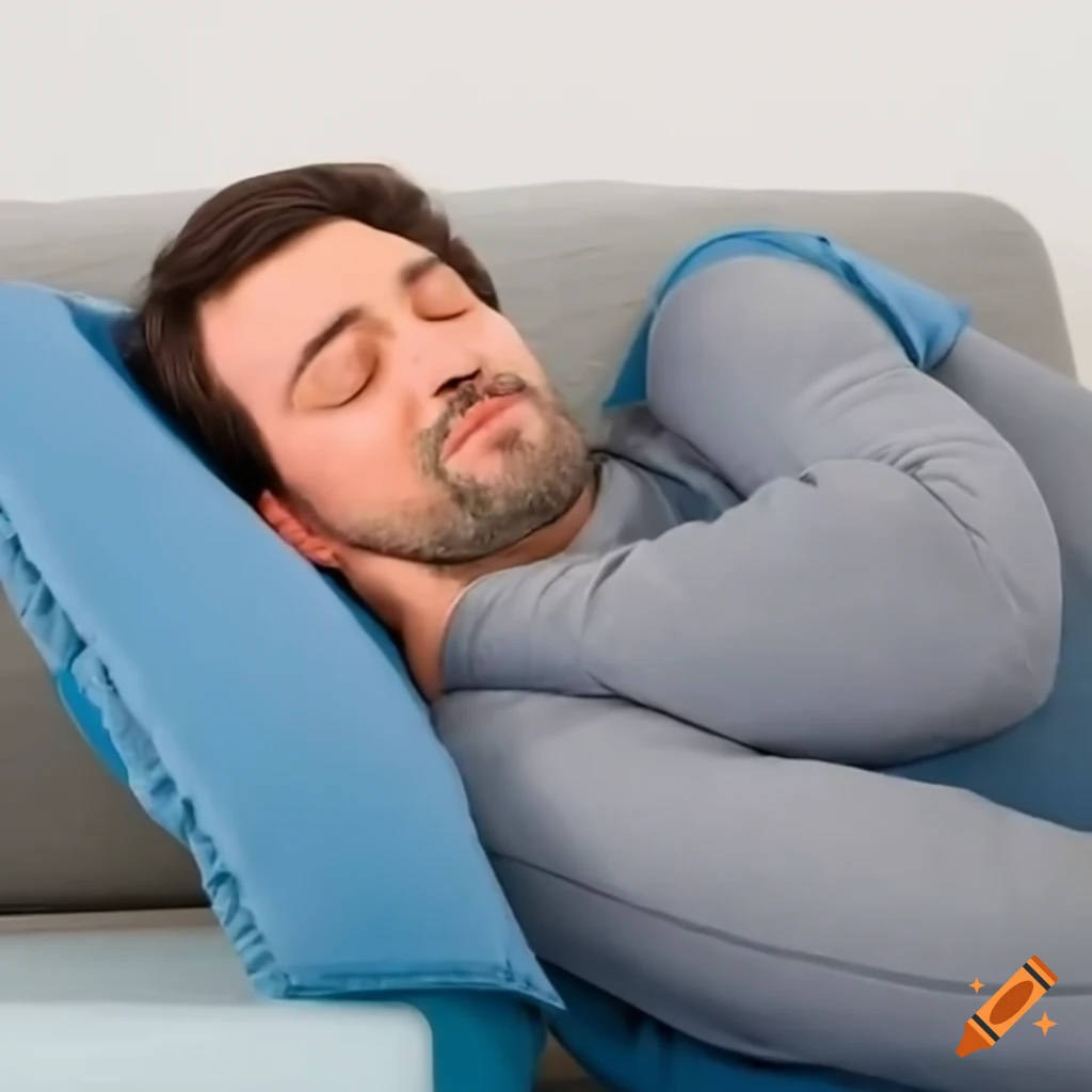 Man sleeping on a couch on Craiyon