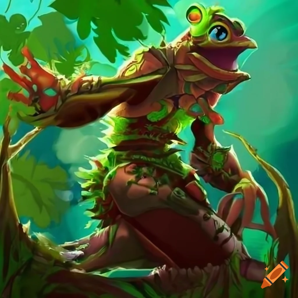 mystical frogman druid casting nature spells