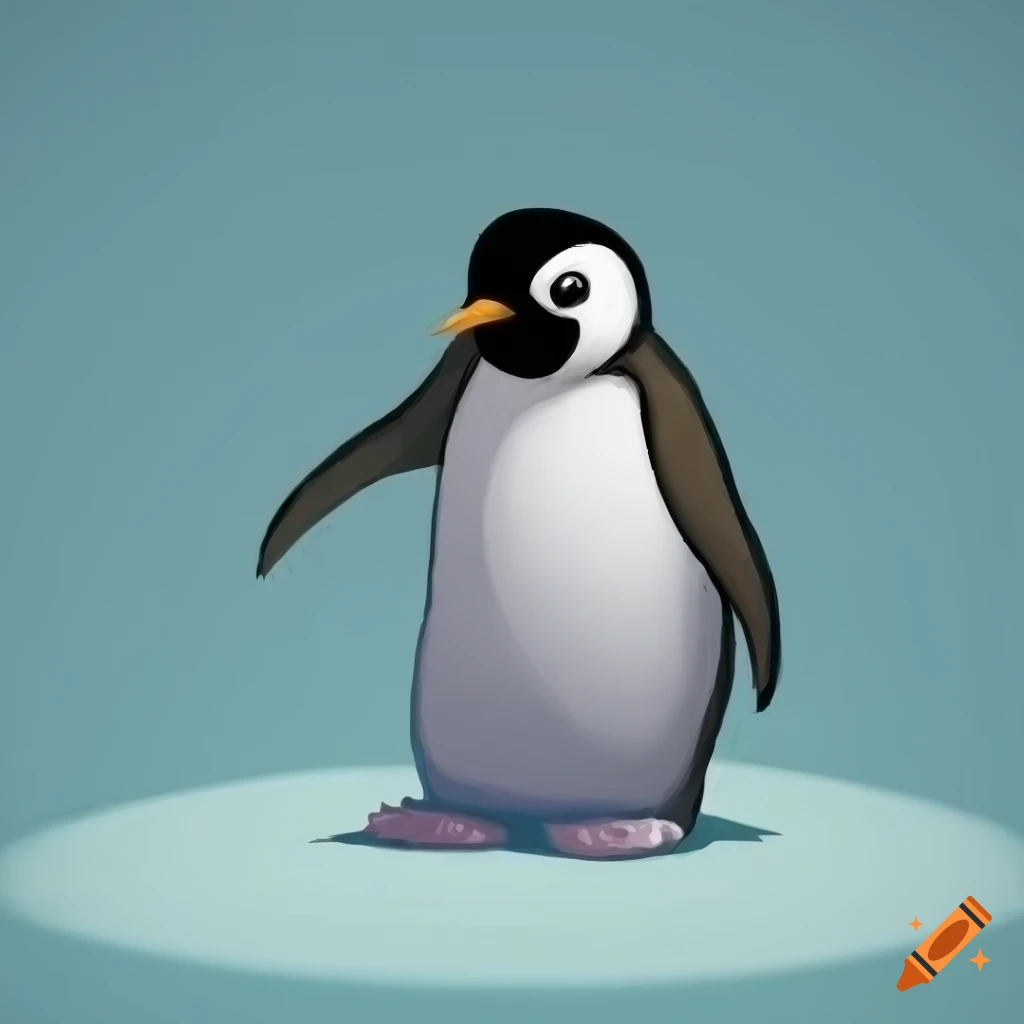 Cartoon emperor penguin explorer