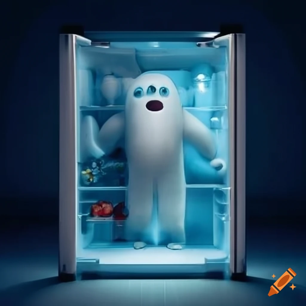 Small yeti inside a fridge on Craiyon