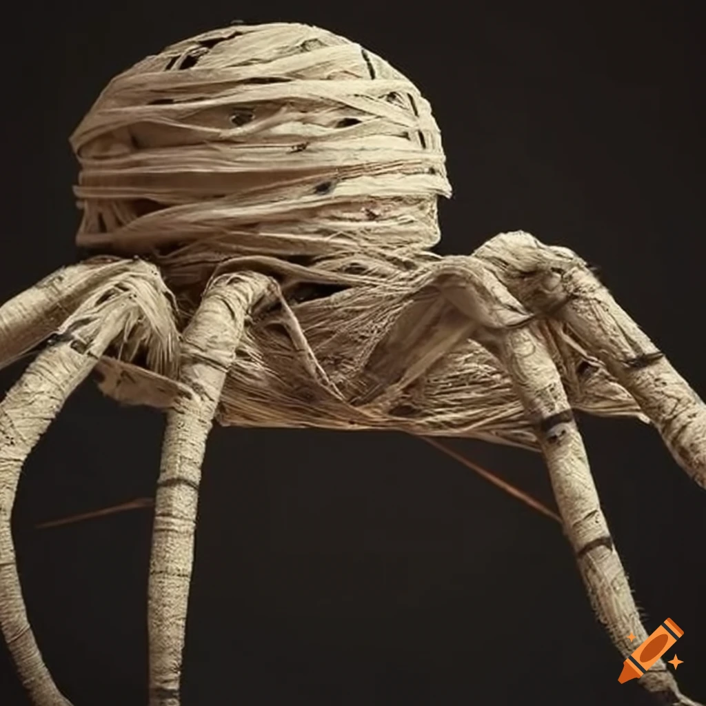 spider wrapped in mummy bandages
