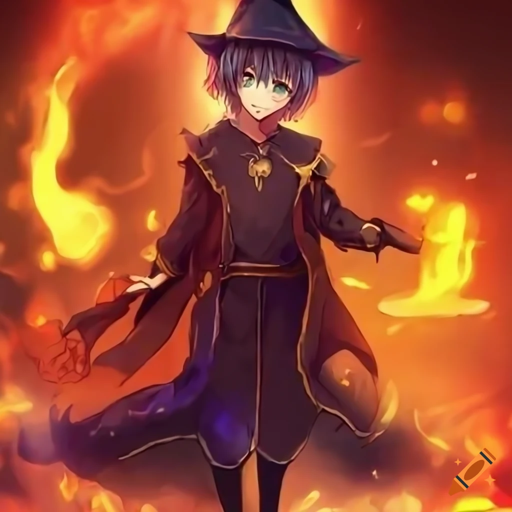 Premium AI Image | anime character with a fireball in his hand and a  fireball in his hand generative ai