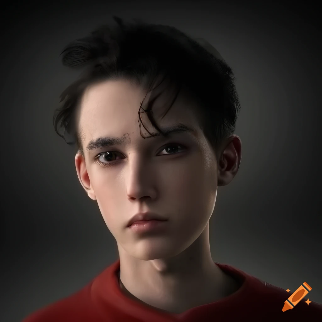 photorealistic portrait of a handsome young man