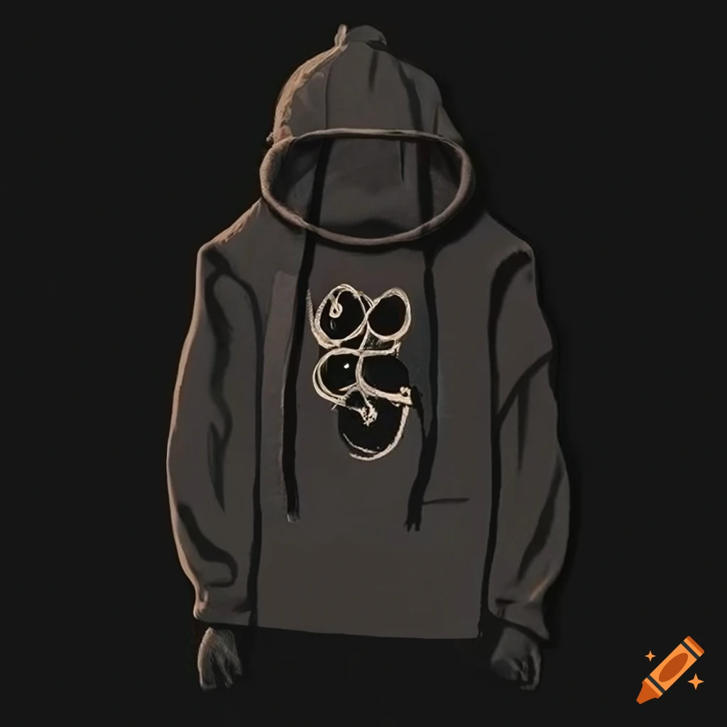 Dark hoodie with rope design for twotied brand