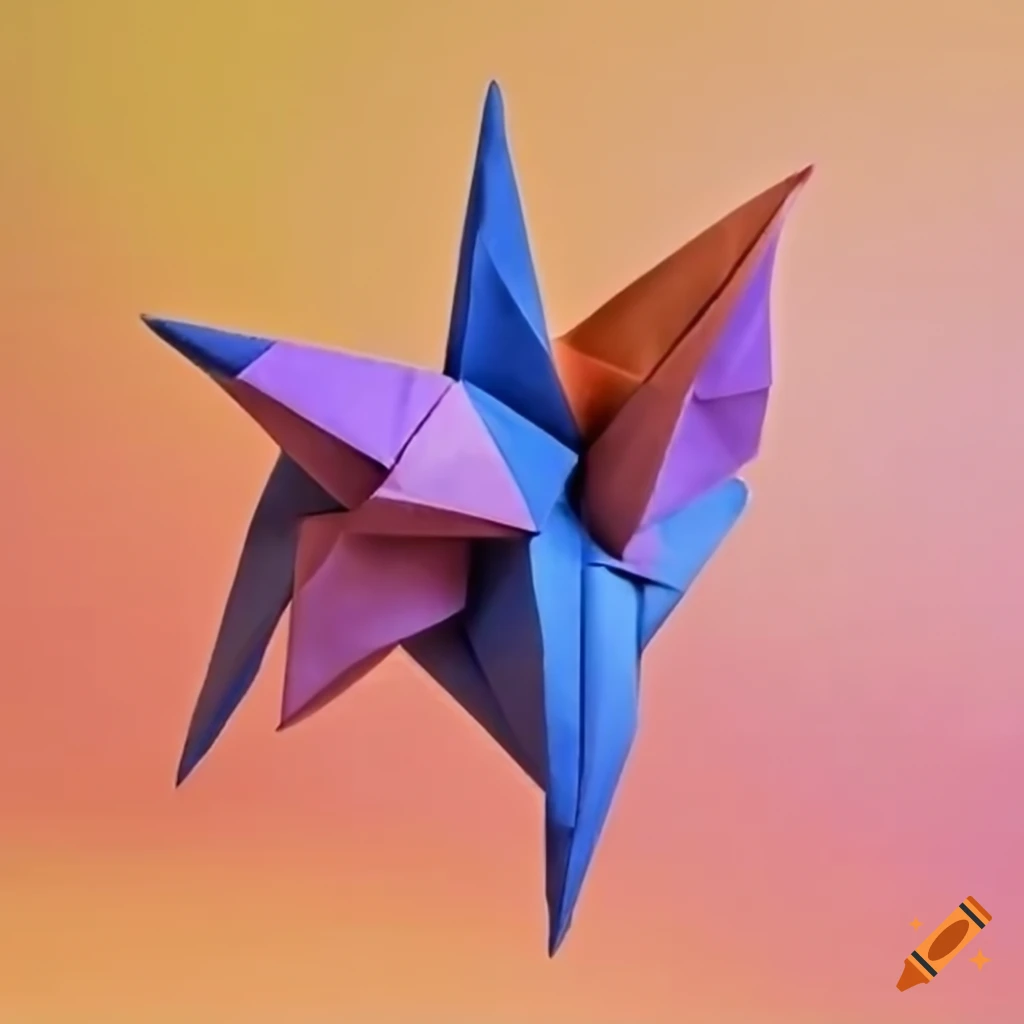 dramatic origami composition with picasso-inspired style