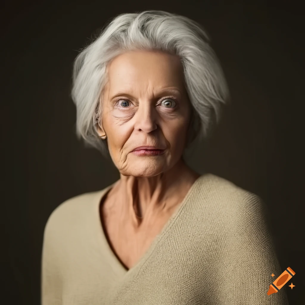 California USA Portrait Of A 60 Year Old Woman With Grey Hair Stock Photo -  Alamy