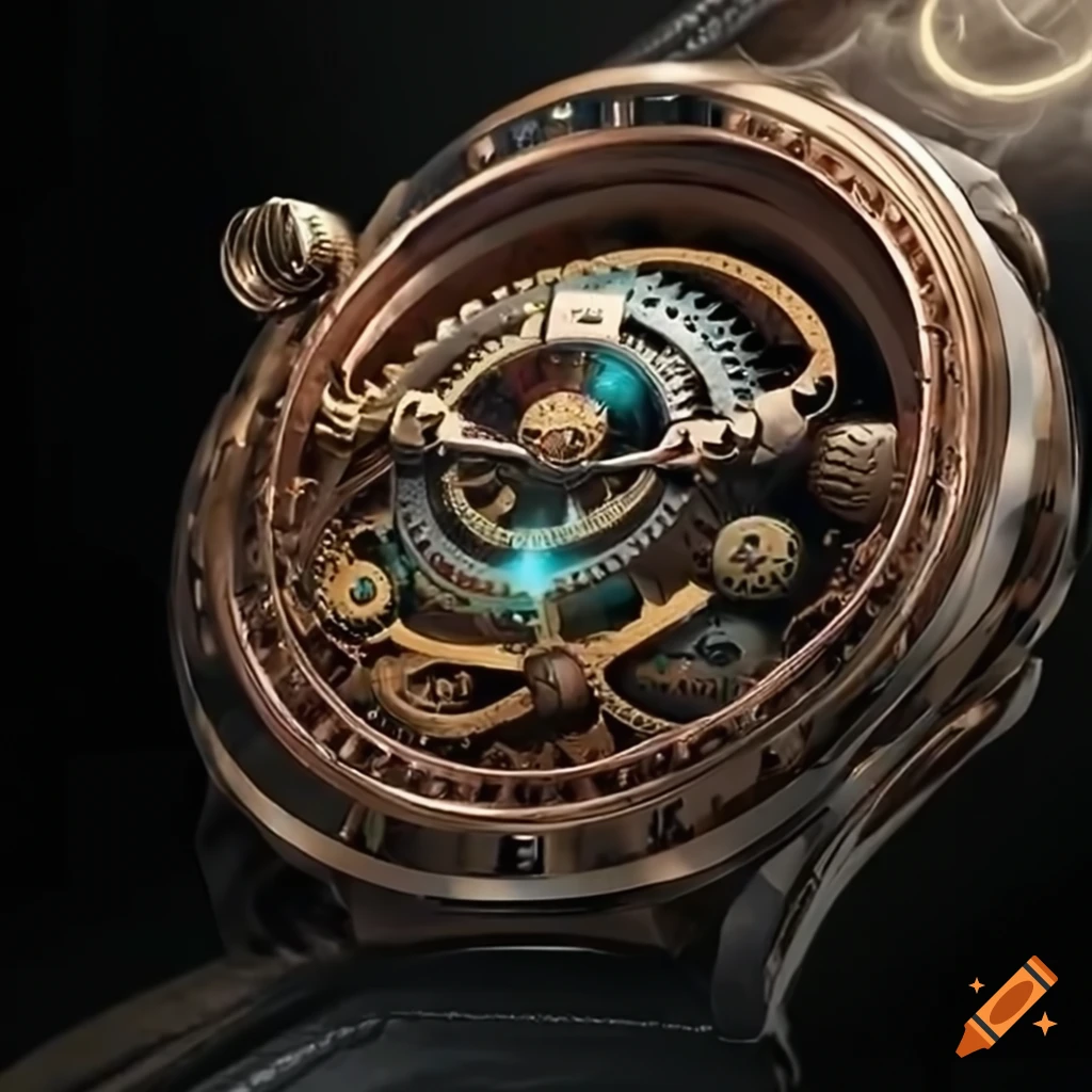 Whimsical Embossed Ultra Detailed Very Intricate Steampunk Watch with  Flower · Creative Fabrica