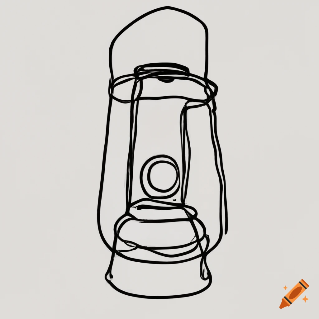 one line drawing of a lantern