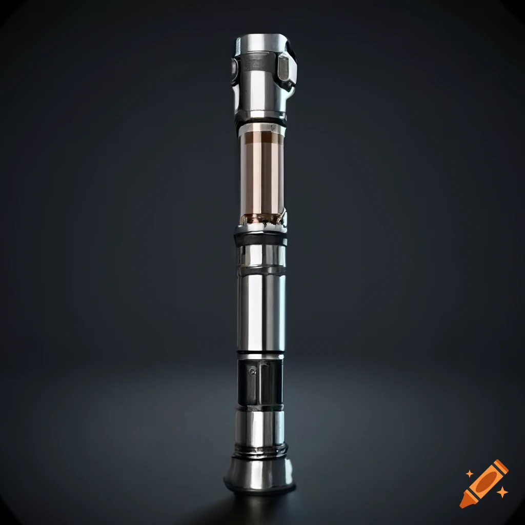 Detailed black and bronze lightsaber hilt on craiyon