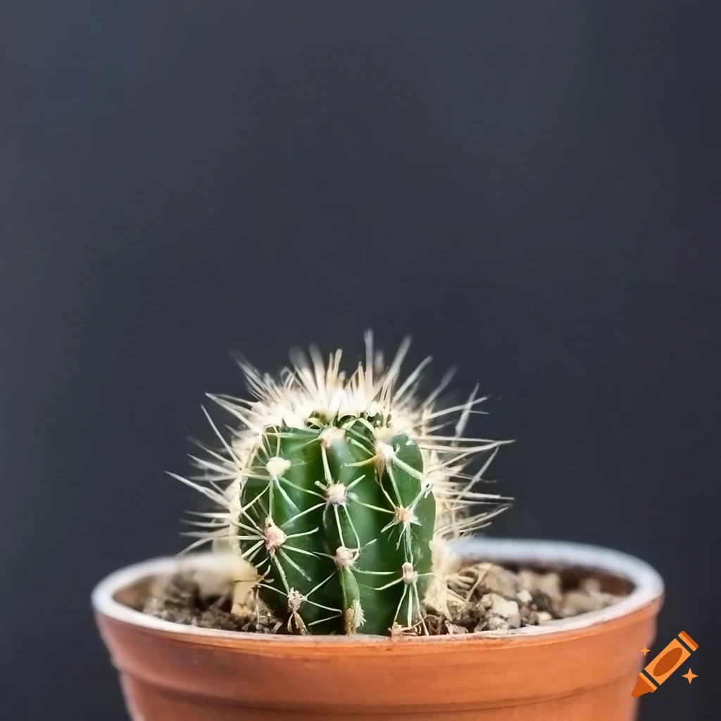 photo of a cute tiny cactus in a pot