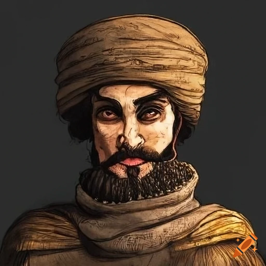 Portrait of a young ottoman warrior on Craiyon