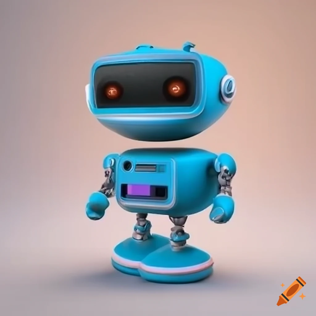adorable 3D robot monitor
