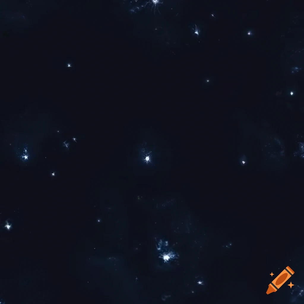 Starry night sky with continuous horizon, perfect for seamless