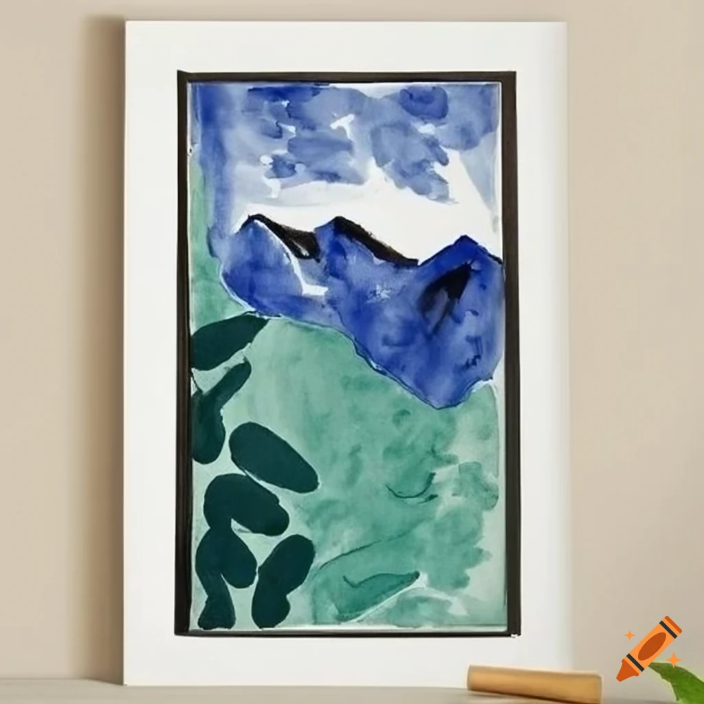 Henri matisse ink painting of mountains and water